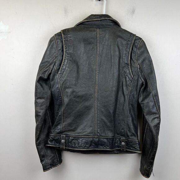 Wilsons Black Vintage Leather Jacket With a Grunge Vibe Size XS - Picture 2 of 7